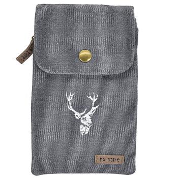Handtasche Brusttasche Crossbag Handytasche Hirsch grau